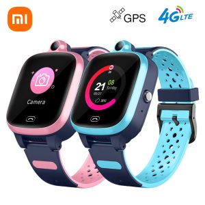 Saatler Xiaomi 4G Kids Çocuk Akıllı Saati GPS WiFi Kamera Video Çağrı SOS Arama İzleyici Su Geçirmez Çocuklar İçin Su Geçirmez Akıllı İzleme Bebek Güvenli İzleyici