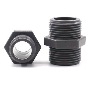 Grey Male Thread PVC Connectors Garden Water Tube Thread Joint Adapter 1/2" ~ 2" Aquarium Fish Tank Pipe Connector Fittings