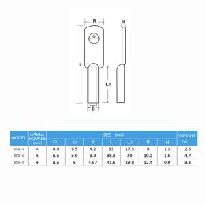 5pcs DT2.5-4 DT4-4 DT6-6 DT6-8 Copperr Terminal 4 6 8 DTG Cable Wire Connector Terminal Lug