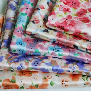 1 meter X 1.48 meter Soft Polyester Satin Fabric Elegant Floral Silky Charmeuse Polyester Lining