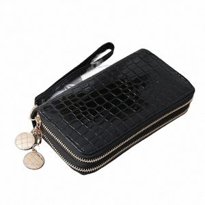 Kvinnors LG Wallet Kvinnliga plånböcker Tassel Coin Purse Card Holder Wallet Double Zipper Pu Leather Clutch Luxury Mey Phe Bag Q1ZN#