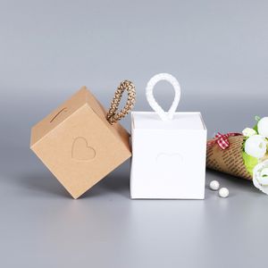 10st Candy Box New Craft Paper Heart-to-Heart Wedding Favor Present Boxes Pie Party Bags Eco Friendly Kraft Packaging