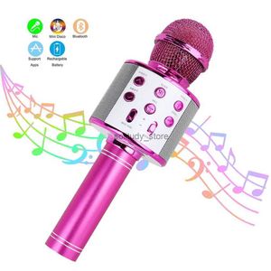 Mikrofone Karaoke -Mikrofon für Kinder Wireless Bluetooth singen tragbarer Handheld -Lautsprecher Playerq