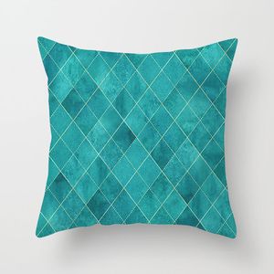 Cuscino blu verde acqua 45x45 cm di divano in poliestere di divano per auto cuscini per cuscinetto decorazione per casa cuscino decorativo lombare coperture