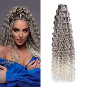 Water Wave Braiding Hair Ariel Curl Ocean Wave Synthetic Crochet Hair Red Pink Omber Smooth Wavy Hair Extension