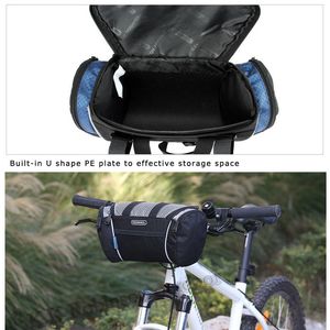 Modelo 11494 5L Bike Bicycle Cycling Bag Guitlebar Front Tube Pannier Basket ombro Pack