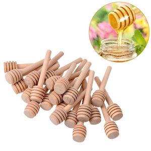 50 100pcs/Pack Of Mini 8/10cm Wood Honey Dipper Sticks Individually Wrapped Server For Honey Jar Dispense Drizzle Honey spoons