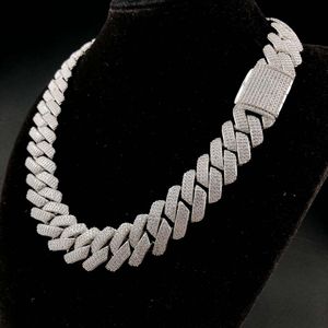 Die meisten trendigen Miami Hip Hop Mode Silber Gold Roségold Kubaner Kette mit runder geschnittener Moissanit Diamond Halskette