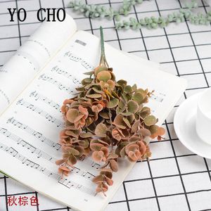 YO CHO Artificial Plant Eucalyptus Twigs Green Leaves Plastic Tree Branch Eucalyptus Leaves Wedding Decor Home Table Arrangement