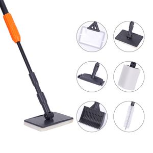 Aquarium 6 i 1 Rengöringsverktyg Kit Clamp Set Net Gravel Rake Alges Scraper Fork Sponge Brush Glass Cleaner For Fish Tank