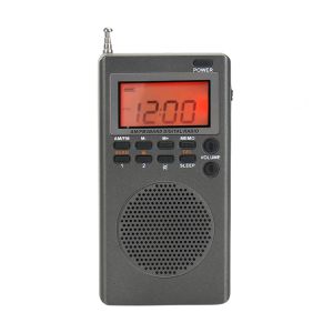 ラジオAM FMポータブルラジオパーソナルラジオビルトインスピーカー屋外緊急ラジオバックライトHDディスプレイ目覚まし時計スリープタイマー