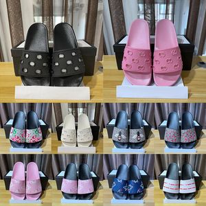 Designer gucci Sandals Floral Animal Prints Leather GG Slippers Red Blue Pink Black Flat Mules【code ：L】guccir Slides Beach Shoes Sliders