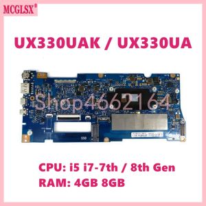 マザーボードUX330UAK I5 I77TH/8TH GEN CPU 4GB/8GBRAMマザーボード用ASUS UX330UAR UX330U U330UA UX330UA UX330UAK U3000Uラップトップメインボード