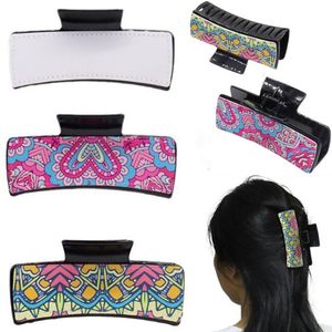 Customized Sublimation Hair Clips Personalisierte Haarnadel PU Leder Cover Blanks DIY Wärmeübertragung Haarzubehör für Muttertagsgeschenk