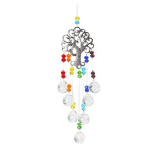 Tree Of Life Hangings Ornament Chandelier Crystals Prisms Windchime Window Car Wall Art Hanger Decorations For Home Office Decor