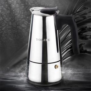 2 - 6 Cups Stainless Steel Moka Coffee Maker Mocha Espresso V60 Latte Stovetop Filter Coffee Pot barista milk pitcher Tools 2104082145