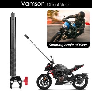Tillbehör Vamson för Insta360 One X3 Motorcykel 3: e personen Vy Invisibel Selfie Stick -styret Klämmontering för Insta 360 X2 GoPro -kamera