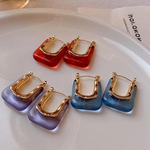 Hoop Earrings Korea Acrylic For Women Design Creative Ear Buckle Temperament Simple Commute High-grade Jewelry