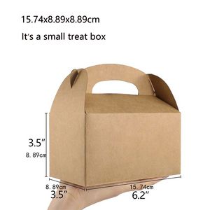 20pcs Kraft Treat Boxes Gable Boxes Party Favor Boxes Paper Gift Boxes for Birthday Cake Box Custom Packaging Box with Logo