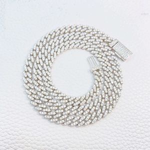 Custom Miami Американское ожерелье стерлингового серебряного серебра 925 Ювелирные изделия из бриллиантового хип -хопа 6,5 мм VVS Moissanite Cuban Link Chain