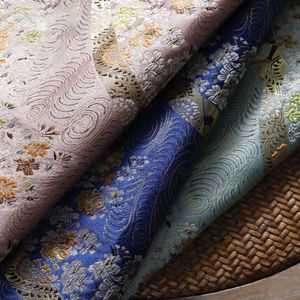 100*75cm Japanese Style Satin Jacquard Brocade Fabric Chinese Hanfu Fabric Cheongsam Kimono Diy Designer Patchwork Material