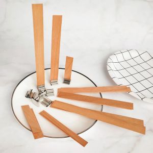 20pcs Ahşap Mumlar Fitil Surderici Sekme Diy Mum Yapımı Sarf malzemeleri Soya Parfin Balmumu Aile için Fanj27