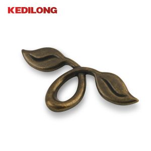 Furniture Hardware American Modern Style Gold Leaf Handle Zinc Alloy Kitchen Cabinet Bronze Drawer Handle Cabinet Handle