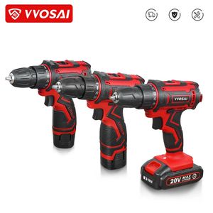 VVOSAI 12V 16V 20V Cordless Drill Electric Screwdriver Mini Wireless Power Driver DC LithiumIon Battery 38Inch 240407