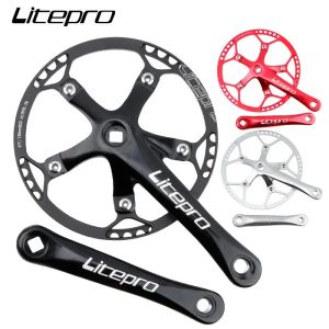 LITEPROチェーンリングクランクセット130 BCD折りたたみバイクBMXシングルスピードチェーンホイール130BCD 45 47 53 56T 58 T歯1X MTBクランクセット