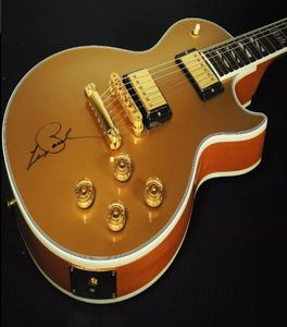 Custom Shop 1959 90 -й годовщины золотой топ Supre Электро -гитара NO BACK COAL COPLE BLOCK MOP Inlay Globe inlay gold3014945