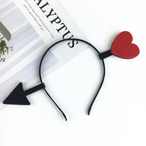Funny Red Love Heart Arrow Boppers Headband Valentines Day Elastic Hair Hoop Hair Accessories for Holiday Festival Costume Party