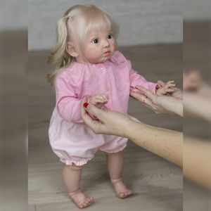 60CM Huge Baby Collectible Reborn Toddler Adelaide Lifelike Soft Touch 3D Skin Visible Veins Art Doll