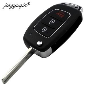 Jingyuqin 3 Buttons Remote Car Key Case para Hyundai HB20 IX35 I45 Santa Fe Accent I40 I20 Hy15/Hy20/Toy40 Uncut Blade FOB Shell