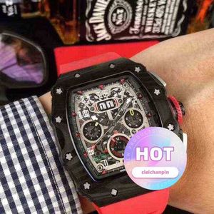 Homens assistem novos relógios de pulso mecânico RM11-03 luxuosos para Millies Designer Menchanical Technology Black Fiber Technology Designer de movimento suíço de alta qualidade