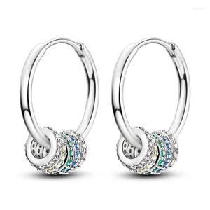Серьги обручи, сверкающие S925 серебряный серебряный глянцевый кольцо пяти кольца для высококлассных женских аксессуаров для женской одежды