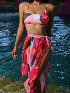 High Waist Bikini Sexy Swimsuit Women Swimwear Swim Cover up Bikini Set 3 piece Female Beach Wear Swimming for Bathing Suit 240409