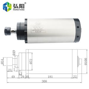 CNC Milling Spindle Motor 3.0kw ER20 220V 380V Air Cooled Spindle Motor D=80mm 4 Bearings For CNC Router Woodworking Carving