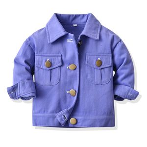 Kids denim ceket erkek bebek kot pantolon üstleri eski okul çocukları olome kızlar sonbahar kıyafetleri yürümeye başlayan kot ceket 0-12 kızlar