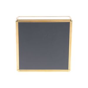 Jewelry Holder Gold Clear Glass Mirror Make up Vanity Tray Geometric Shape Display Decor A02 22