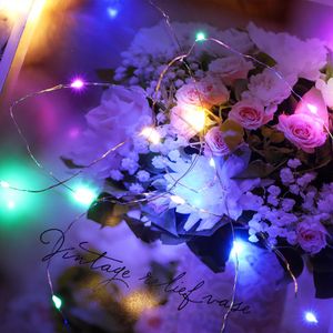 LED Dekorativ ljus LED Copper Wire Lights Battery Operated Outdoor String Lights Fairy Light New Year Christmas Gift