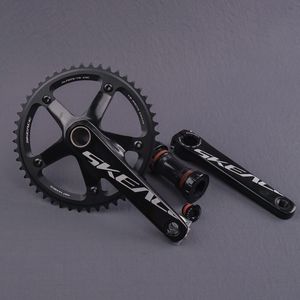 Skeace Crankset Alumniun Alloy 48Tチェーンホイールクランク長165mm BCD 144mm BB固定ギアバイクパーツを含むシングルスピード