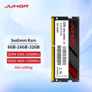 RAMS Juhor Laptop RAM 8GB 16GB 32GB DDR4 2666MHZ 3200MHZ DDR5 4800HZ 5600HZ 6400HZ 7200HZ Memória SODIMM MEMORIA