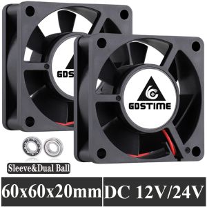 Cooling 2pcs Gdstime 60mm DC 24V 12V 5V Cooling Fans 2Pin Brushless 2PIN 3PIN 6cm 6020 for Computer PC CPU Cooler Fan 60x60x20MM