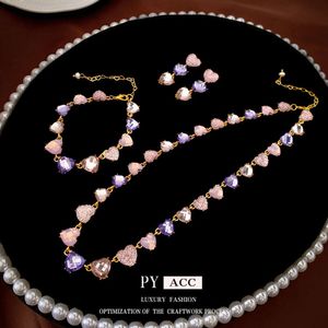 سوار قلادة قلادة قلادة Sier Needle Diamond Heart ، العصور الوسطى ، أقراط صغيرة ونهائية ، أقراط أزياء للنساء