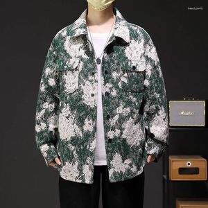 Jackets masculinos Jaqueta de outono da primavera Men Coat Lapeel Macho Club Fort Retro High Street Casal Bomber Print