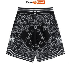 Mens Paisley Shorts Casual Basketball Cashmere Hawaii Beach Embroidery Letter Sport Running Short Hip Hop Street Kne Längd 240401