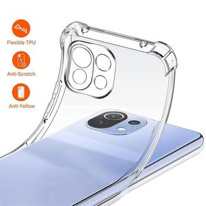 Mi11 11lite Airbag Black Clear Case For Xiaomi Mi 11 Lite 5g Ne 11i 10t Pro 12 10 T Shockproof Transparent Soft Silicone Cover