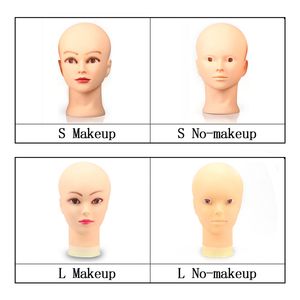 Old Street Professional Cosmetology Bald Mannequin Head Manikin Model Doll Head för smink att göra peruker med klämmor