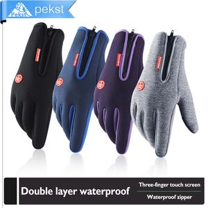 Thermal Fleece Gloves for Men and Women, Unisex, Waterproof, Touchscreen, Warm, Cycling, Bicycle, Bike, Ski, Outdoor, Motorcycle