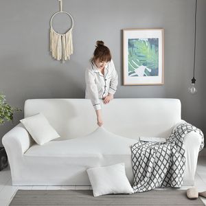 White Twill Sofa Cover Armchair/loveseat Couch Cover Universal All-inclusive Slip-Resistant Elastic Slipcovers for living room